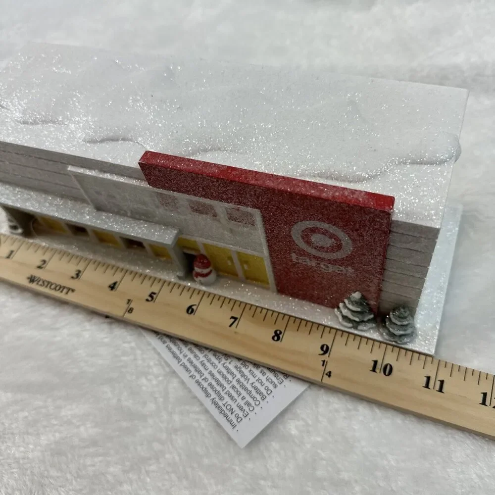 2023 New Target Store Lighted Building Snowy Glitter Christmas‎ Village NWT